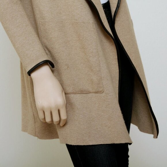 Zara Knit Waterfall Open Cardigan Tan Women Size M‎ - Picture 6 of 13